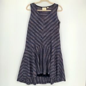 Maeve Anthropologie Westwater Chevron Dress Size Small Knit‎ Crochet Drop Waist